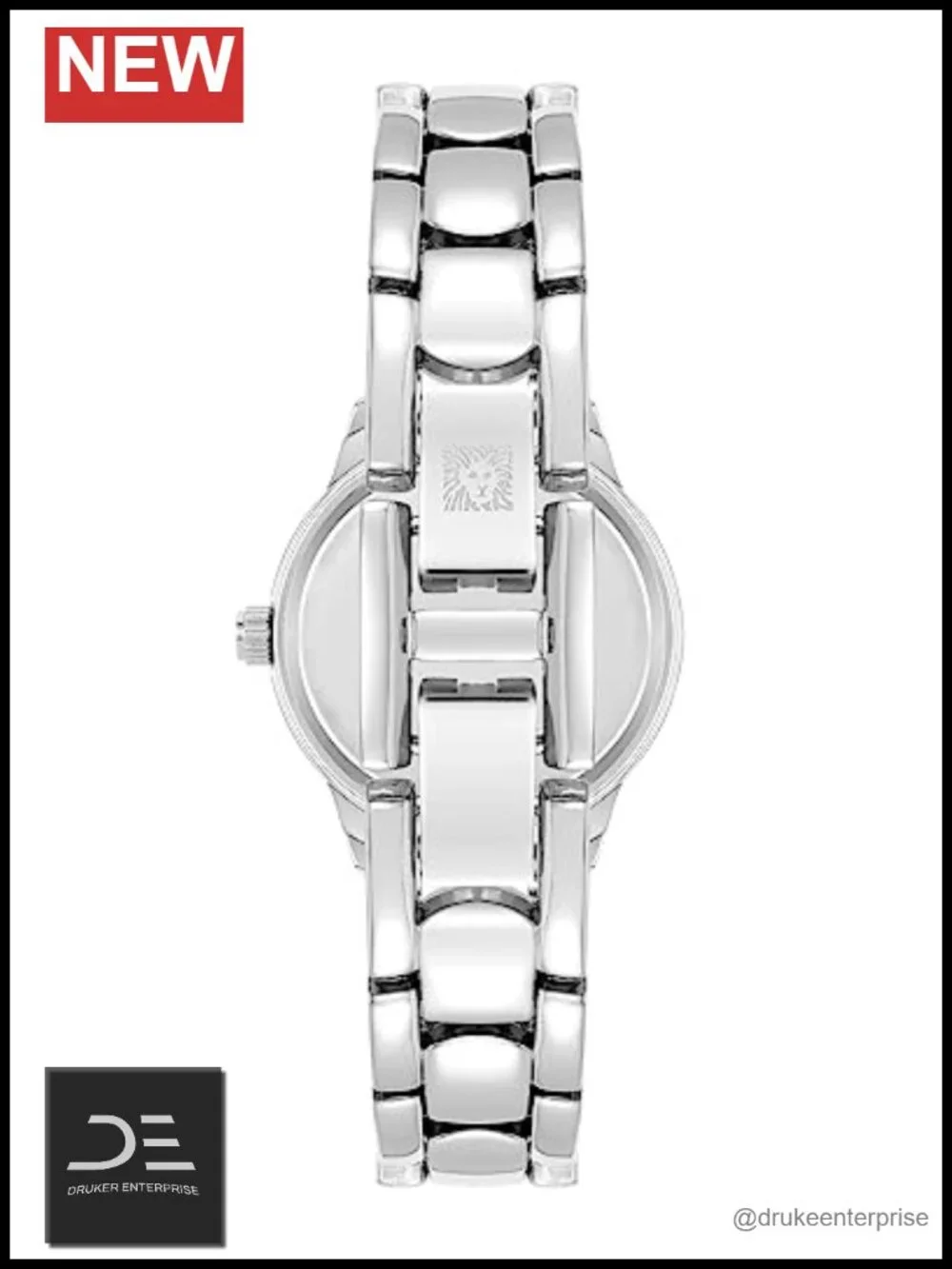 Silver-Tone Date Function Bracelet Watch with Mineral Crystal Lens